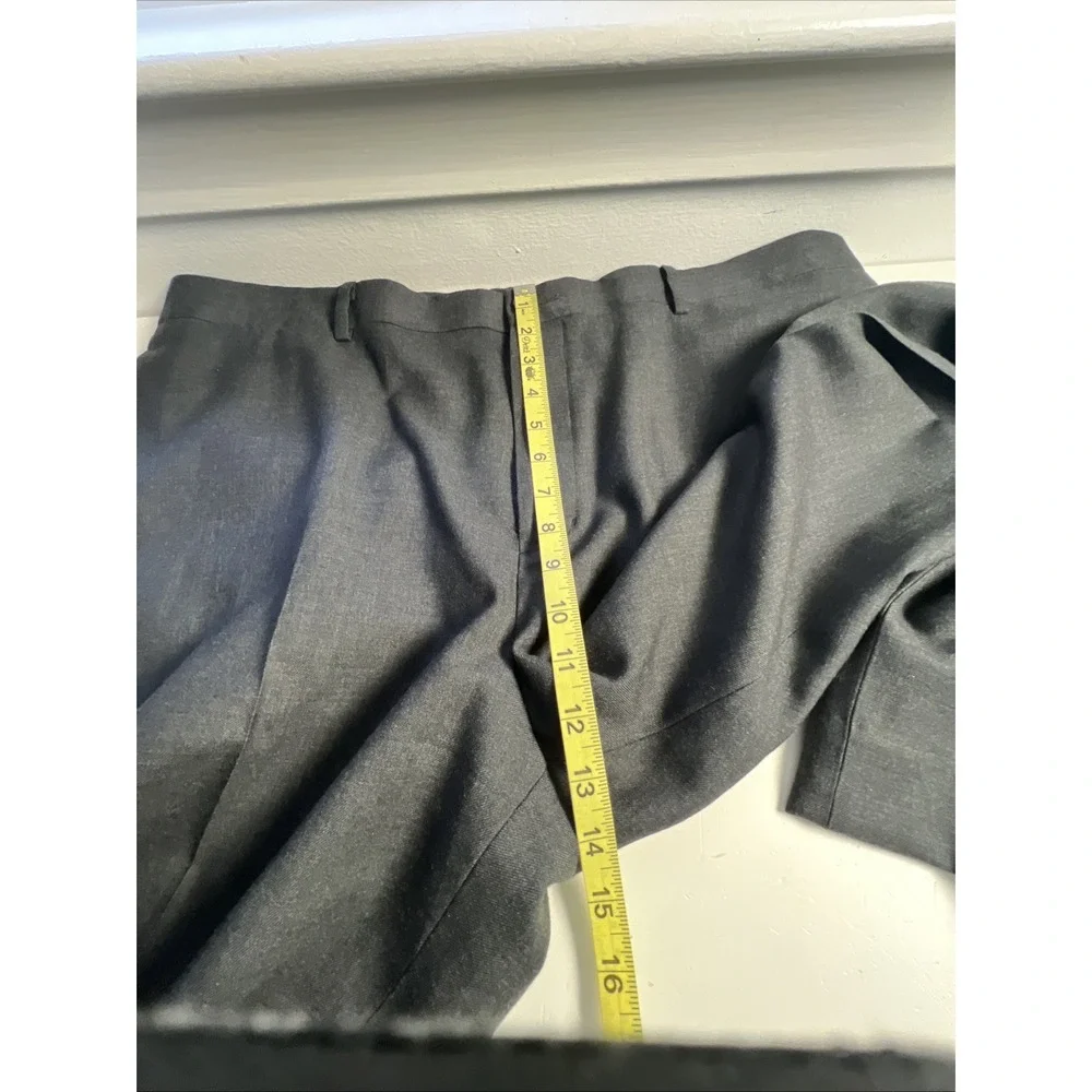 LL Bean Classic Fit 100% Wool Dark Gray Dress Pants‎ Flat Front 40W Men's